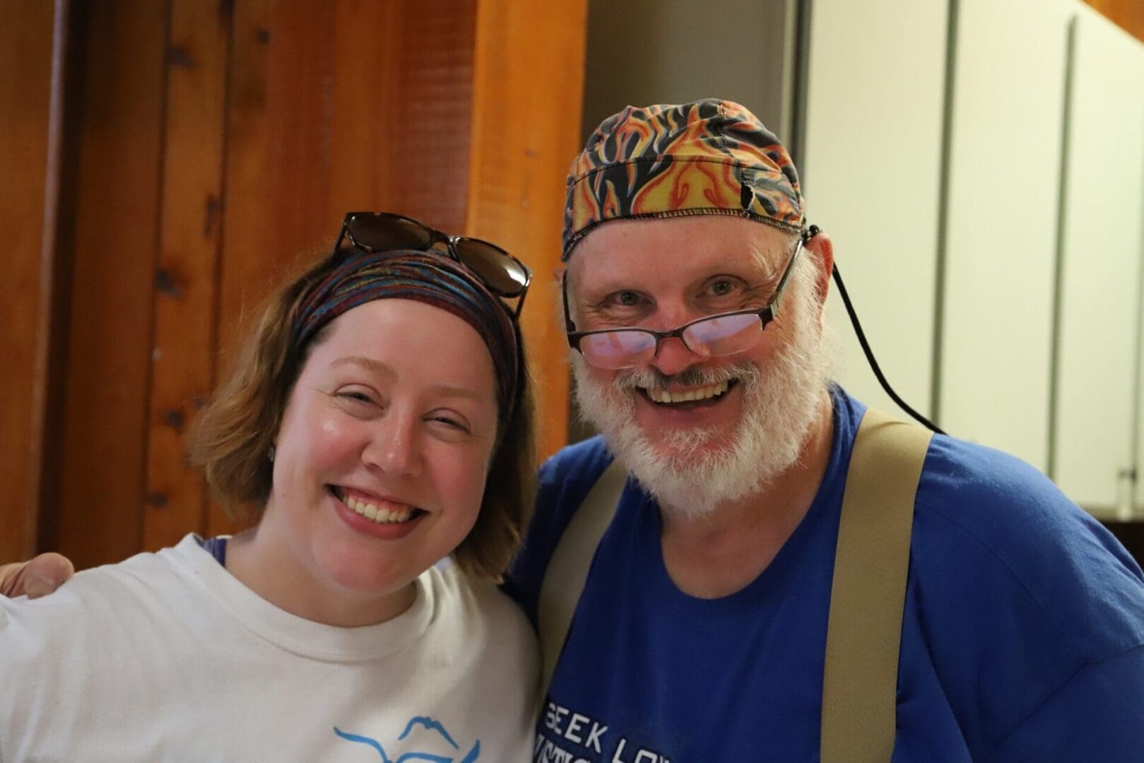 A man and woman smiling for the camera.